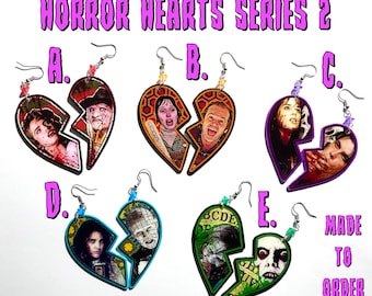 Horror Hearts Dangle Earrings Series 2 Made to Order