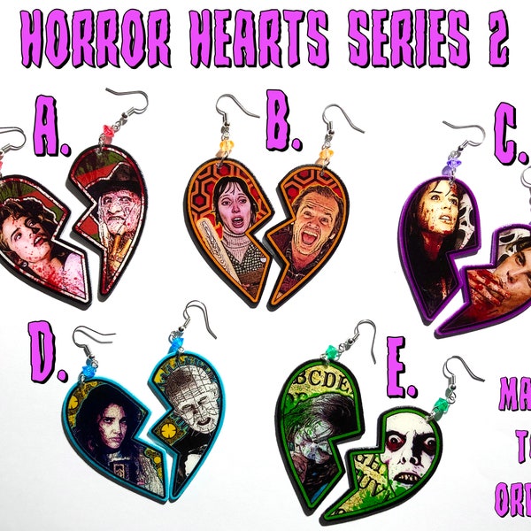 Horror Hearts Dangle Boucles d’oreilles Série 2 Made to Order