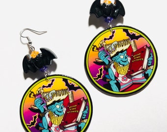 Dead Time Stories Dangle Earrings Tales from the Cryptkeeper MADE TO ORDER