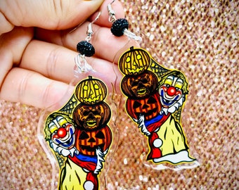 Lil Ghost Clown Myers Acrylic Double Sided Earrings