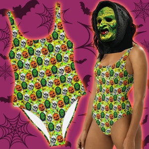 Glad Halloween-baddräkt i ett stycke