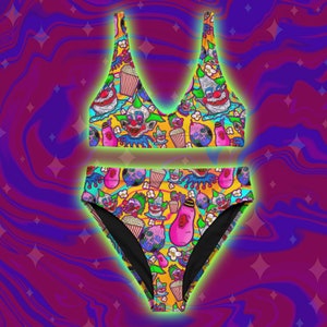 Outer Space Klowns Recycled High-Waisted Bikini Set