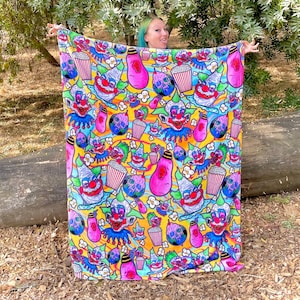 Outer Space Klowns Throw Blanket