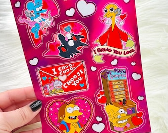 Love Day High Quality Vinyl Sticker Sheet Simpsons