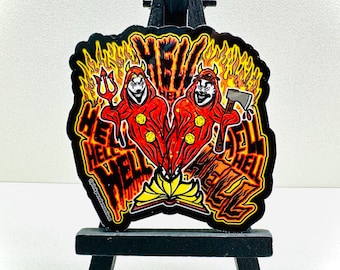 The Upz and Downz of Hellz Pit High Quality Glitter Vinyl Sticker