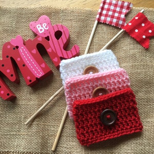 Will You Be My Valentine Crochet Coffee Cozies