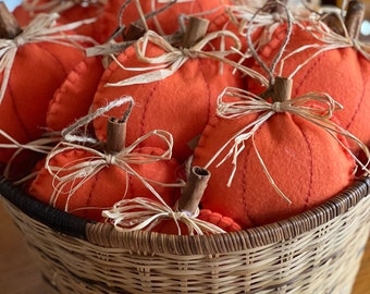 Orange Felt Pumpkin Ornament