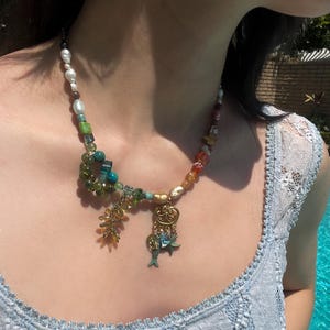 Tropical Summer Mermaid Inspired Charm Necklace