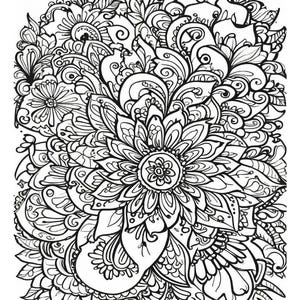 25 Flower Coloring Pages for Adults & Kids – Printable Floral Coloring Sheets, Digital Download PDF, Relaxing Botanical Art