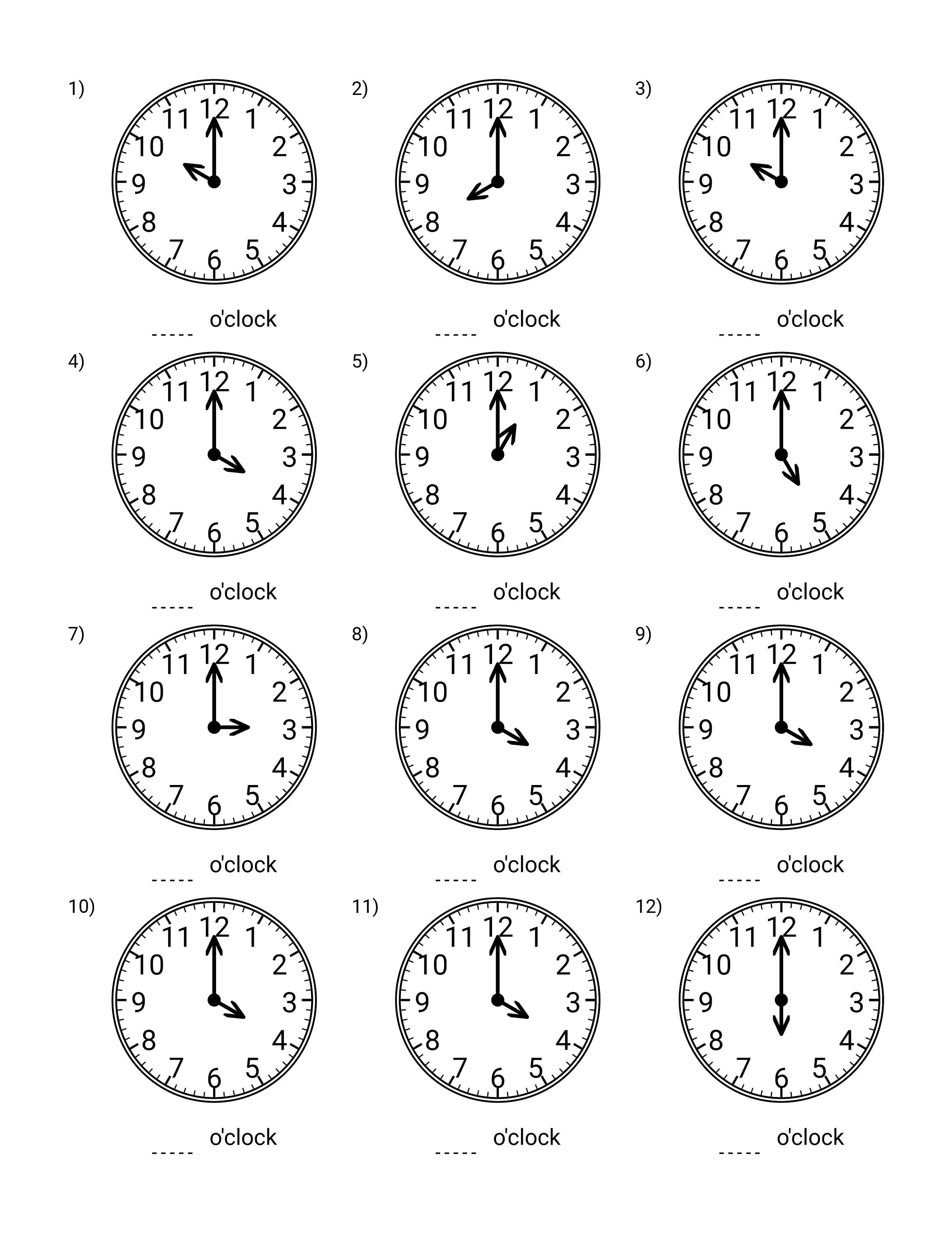 Learn to Tell Time Printable - Etsy