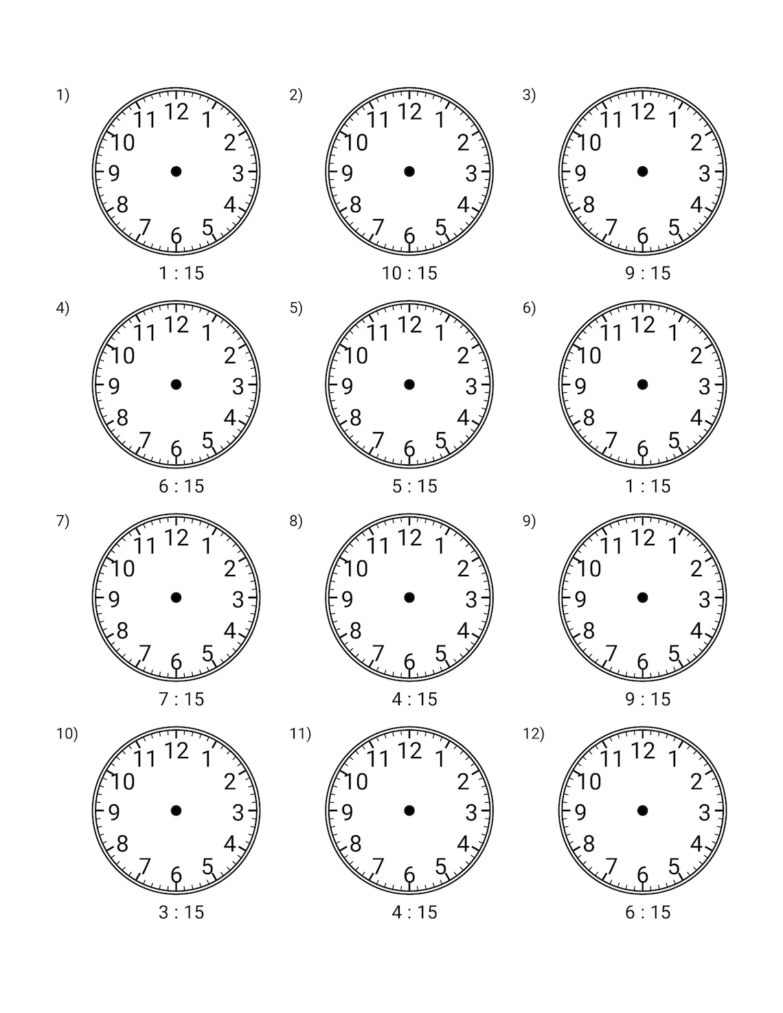 Learn to Tell Time Printable - Etsy