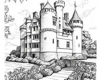 Fantasiekasteel Kleurplaten | Ontspannende kunst, kinderen en volwassenen (pdf-download)