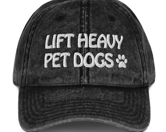 Lift Heavy Pet Dogs Retro Hat | Gym Hat Funny | Motivational Gym Hats | Outdoor Novelty Hat | Dog Lover Hats | Workout Caps Bodybuilders
