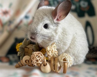 Toynado - オールナチュラル - ウサギ、チンチラ、モルモット用エンリッチメントトイ