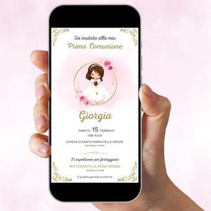 invito prima comunione bimba, invito prima comunione in italiano, invito comunione, prima comunione whatsapp, inviti per comunione bimba