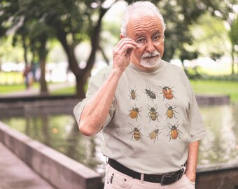 Camiseta de escarabajo: ilustración vintage de entomología, regalo para amantes de los insectos