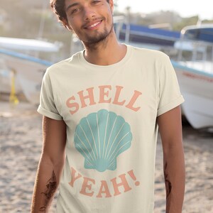 Scallop Shell Graphic Tee, Retro Beach Shirt, Coastal Ocean T-Shirt for Sea Lovers
