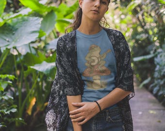 Banjo Frog T-Shirt: Cottagecore Toadstool Graphic Tee