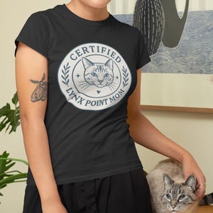 Funny Lynx Point Cat Mom Shirt: Minimalist Cat Lover Tee