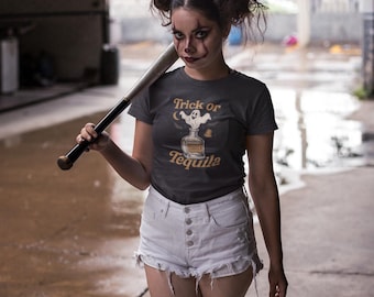 Trick Or Tequila Halloween T-Shirt: Funny Spooky Party Tee
