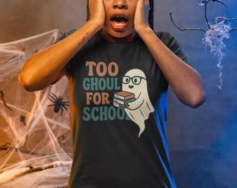 Funny Ghost Teacher Shirt: Retro Halloween Tee for Women