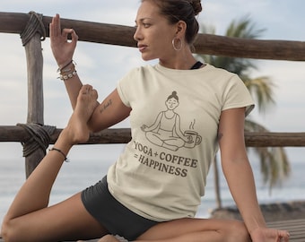 Yoga Coffee Happiness T-Shirt: Funny Zen Meditation Tee