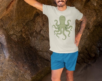 Vintage Octopus T-Shirt: Hand-Drawn Retro Sea Creature