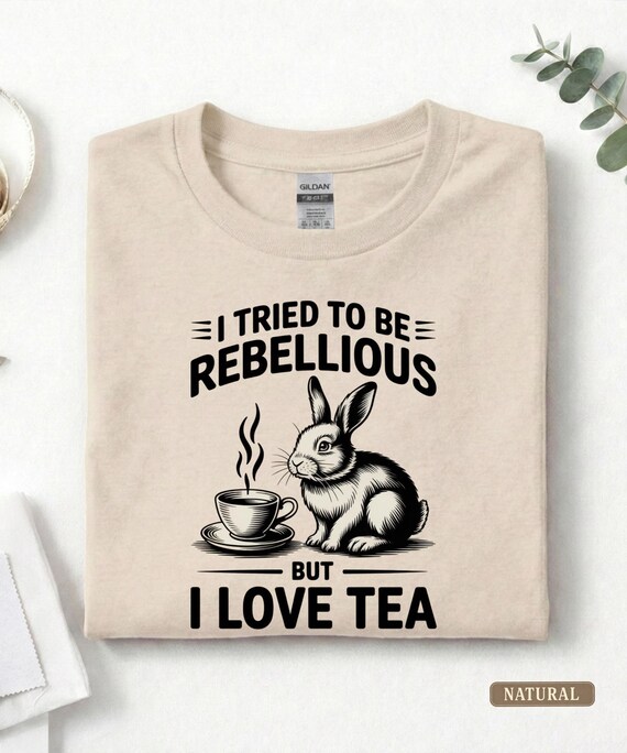 Rabbit Tea Shirt, Cozy Animal Tee, Vintage Cottagecore Bunny Graphic
