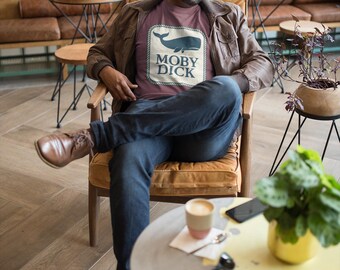 Vintage Moby Dick T-Shirt: Nautical Whale & Ship Design