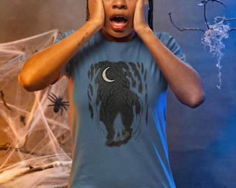 Gothic Moonlit Woods T-Shirt: Spooky Forest Walk, Eerie Halloween Tee