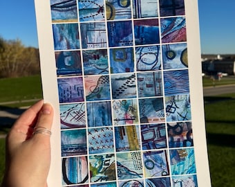 Blue Watercolor Print