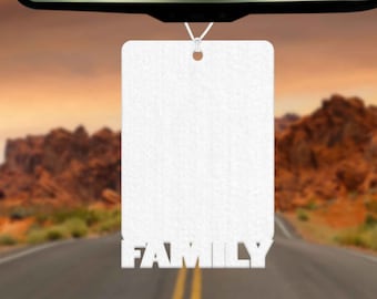 Set of 5 "Family" Rectangle Shape Felt Blanks Air Fresheners Sublimation Photo Mother's Day Gift Idea Car Charm