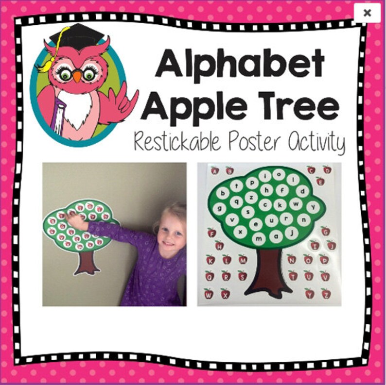 Alphabet Apple Tree Matching Poster Activity Literacy ...