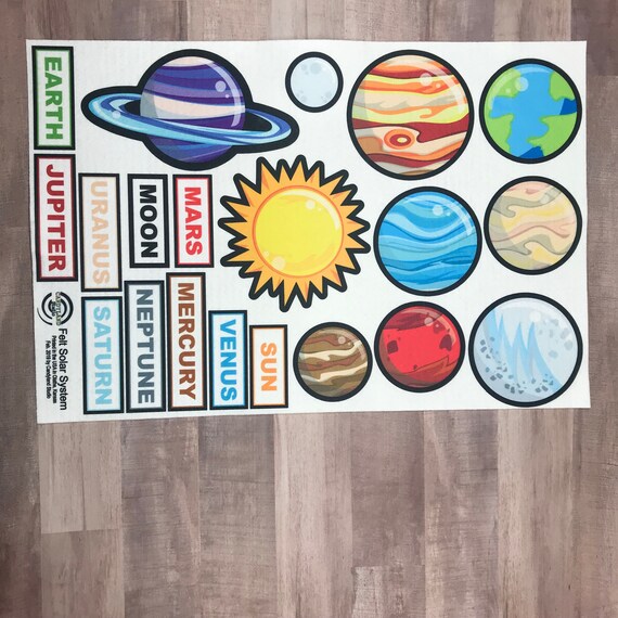 Solar System Felt Flannel Board Set Diy Ready To Cut Large Pieces For Preschool Homeschool Science Fun