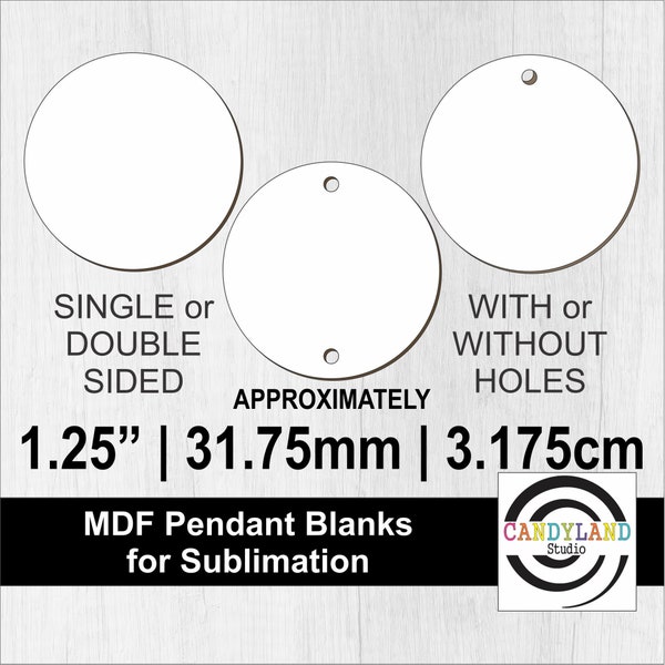 1.25" Round Circle MDF Sublimation Blank for Necklace Pendants Jewelry Lanyards Badge Reel Making Supplies