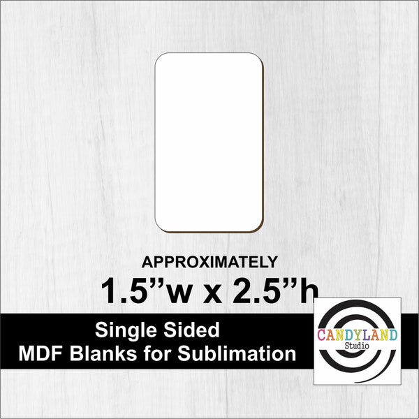 1.5in x 2.5" Rectangle Rounded Corner Single Sided MDF Sublimation Blanks Magnet Bag Charm