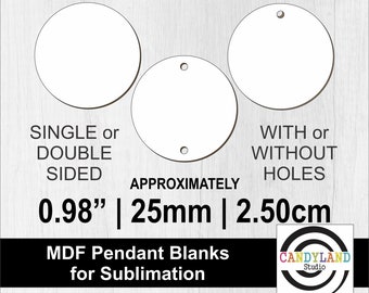 25mm | 2.50cm | 0.98" Round Circle MDF Sublimation Blank for Necklace Pendants Jewelry Lanyards Badge Reel Making Supplies