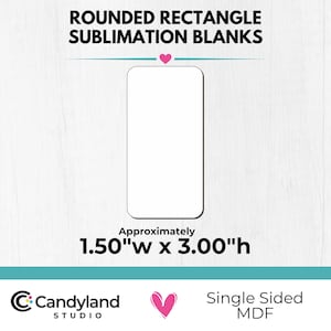 1.5in x 3.0" Rectangle Rounded Corner Single Sided MDF Sublimation Blanks Magnet Bag Charm