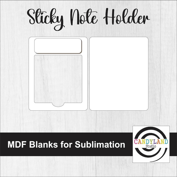 Rectangle Name Tag Plate Sticky Note Holder Self Adhesive MDF Sublimation Blanks Desk Accessory | Christmas Office Teacher Appreciation Gift