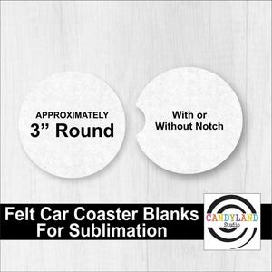 3in Round Car Coaster Sublimation Blanks 100% Polyester Stiff Felt Car Charm