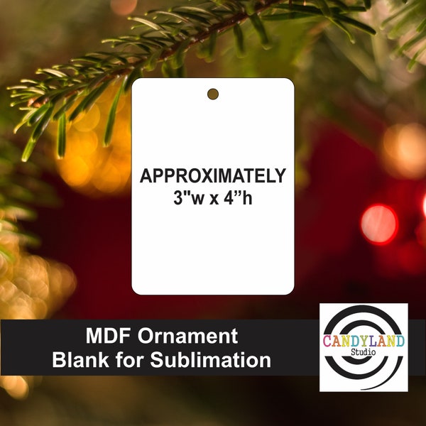 3x4 Rectangle Sublimation Ornament Blanks | Single or Double Sided MDF | Christmas Tree Tag | Vertical