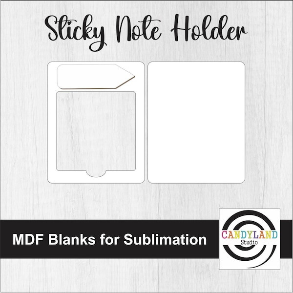 Pencil Sticky Note Holder | Self Adhesive MDF Sublimation Blanks | Desk Accessory | Christmas Office Teacher Appreciation Gift