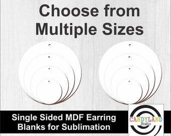 Circle Round Shape Dangle Sublimation Earring Blanks | Multiple Sizes | Single Sided MDF