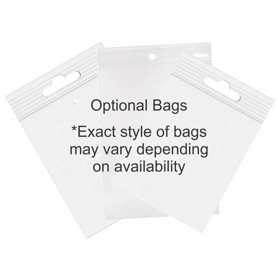 Clear Bags Optional Accessory Add-on for Sublimation Felt Blanks Retail Packaging Zip Closure Euro Hang Hole