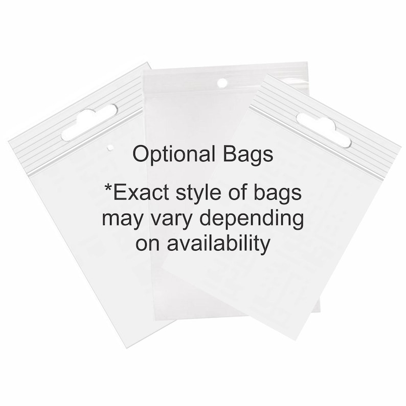 Clear Bags Optional Accessory Add-on for Sublimation Felt Blanks Retail Packaging Zip Closure Euro Hang Hole image 1