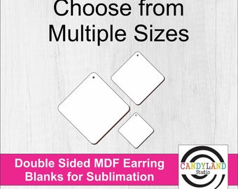 Rounded Diamond Dangle Earring Blanks | Multiple Sizes | Double Sided MDF | Sublimation DIY Jewelry