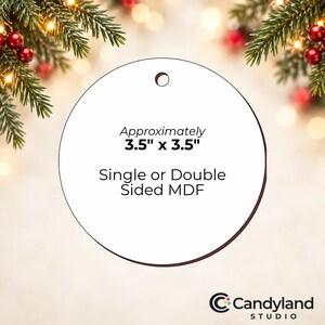 3.5 Inch Round Sublimation Ornament Blanks |  Single Double Sided MDF Christmas Ornament