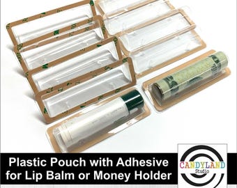 Plastic Lip Balm Favor Money Card Holder | Self Adhesive | Dome Blister Pouch