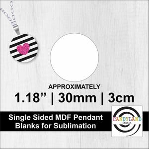 1.18&quot; | 3cm | 30mm Round Circle Shape Necklace Pendants Single Sided MDF  (not aluminum) Sublimation Blanks DIY for Bails (Not Included)