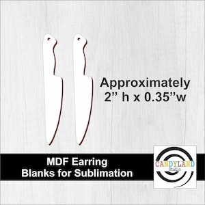 Knife Dangle Earring Blanks |  Single or Double Sided MDF | Sublimation DIY Jewelry | Spooky Horror Theme